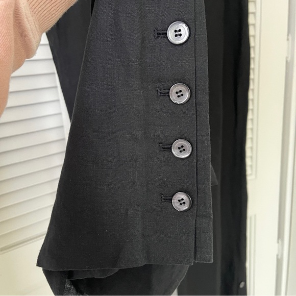 Talbots Linen High Waist Palazzo Wide Leg Black Pants Sz 16 - Picture 7 of 10